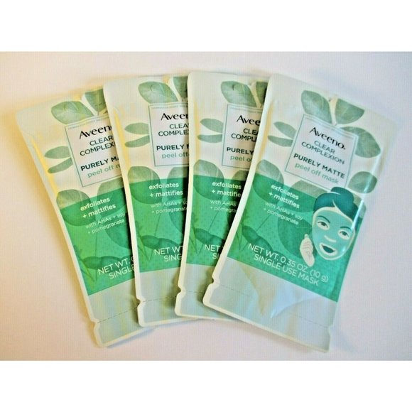 4 Aveeno Clear Complexion Purely Matte Peel Off Masks single use - Picture 1 of 3